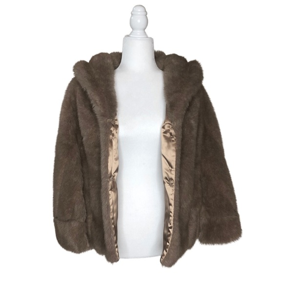Vintage Faux Fur Capelet Stole 60’s Susan Lynn Faux Fur Sz S - Picture 7 of 13
